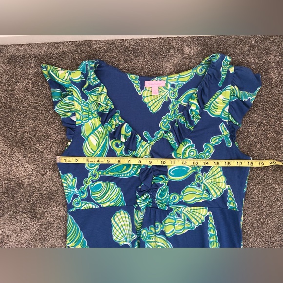 Lilly Pulitzer Clare Ruffle Sleeveless Mini Dress in Fallin in Love Blue Large - Picture 13 of 16